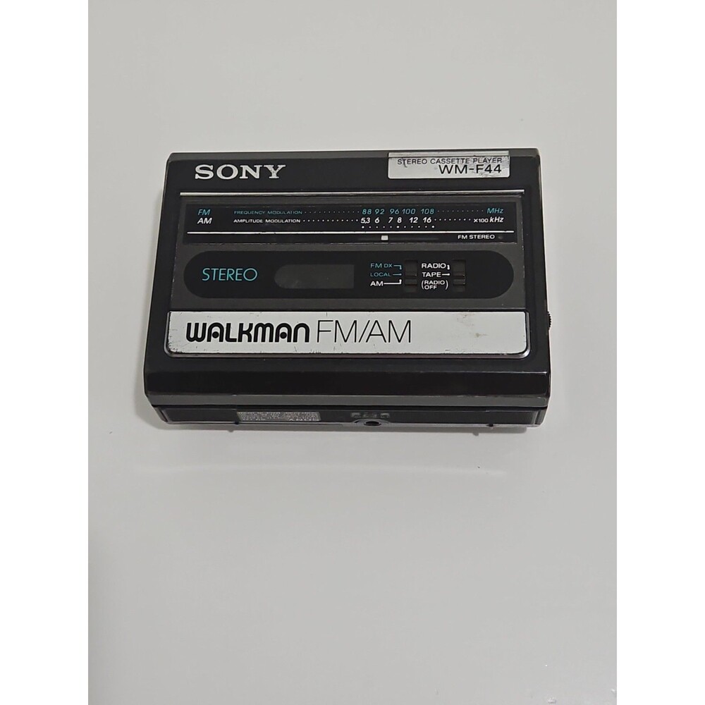 Sony Walkman WM-F44 Radio Cassette Player Vintage Black Parts Not Working READ